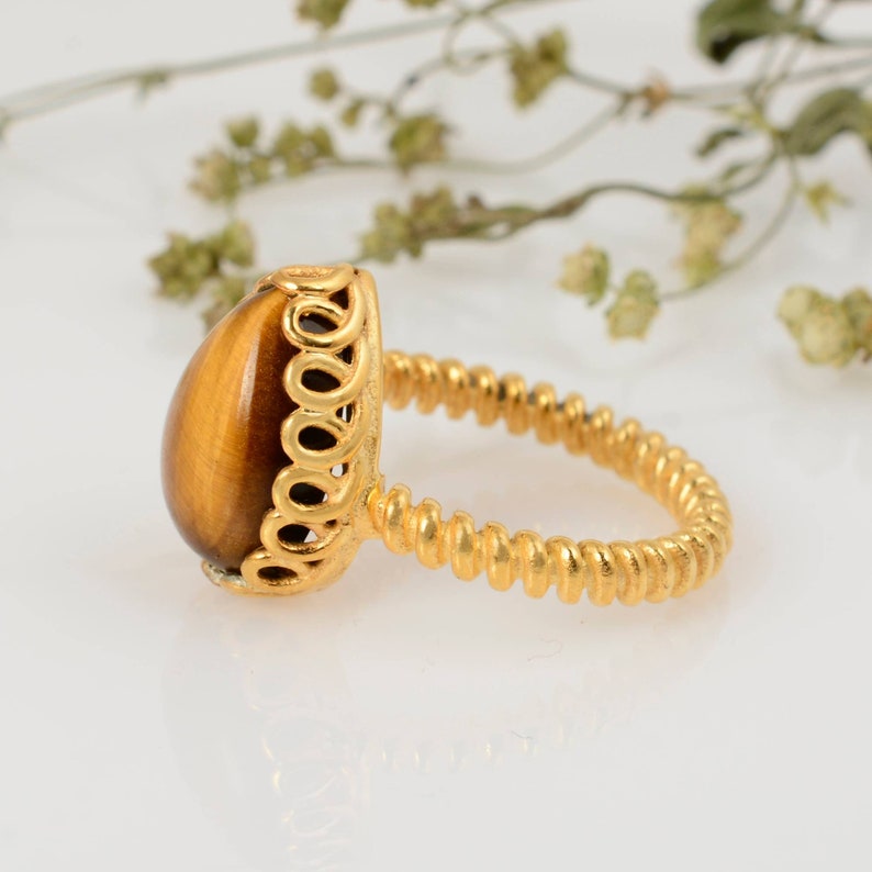 quality Tiger eye ring*gemstone ring*sterling silver ring*silver gemstone ring*handmade ring*natural Tiger eye ring Ramjewel A