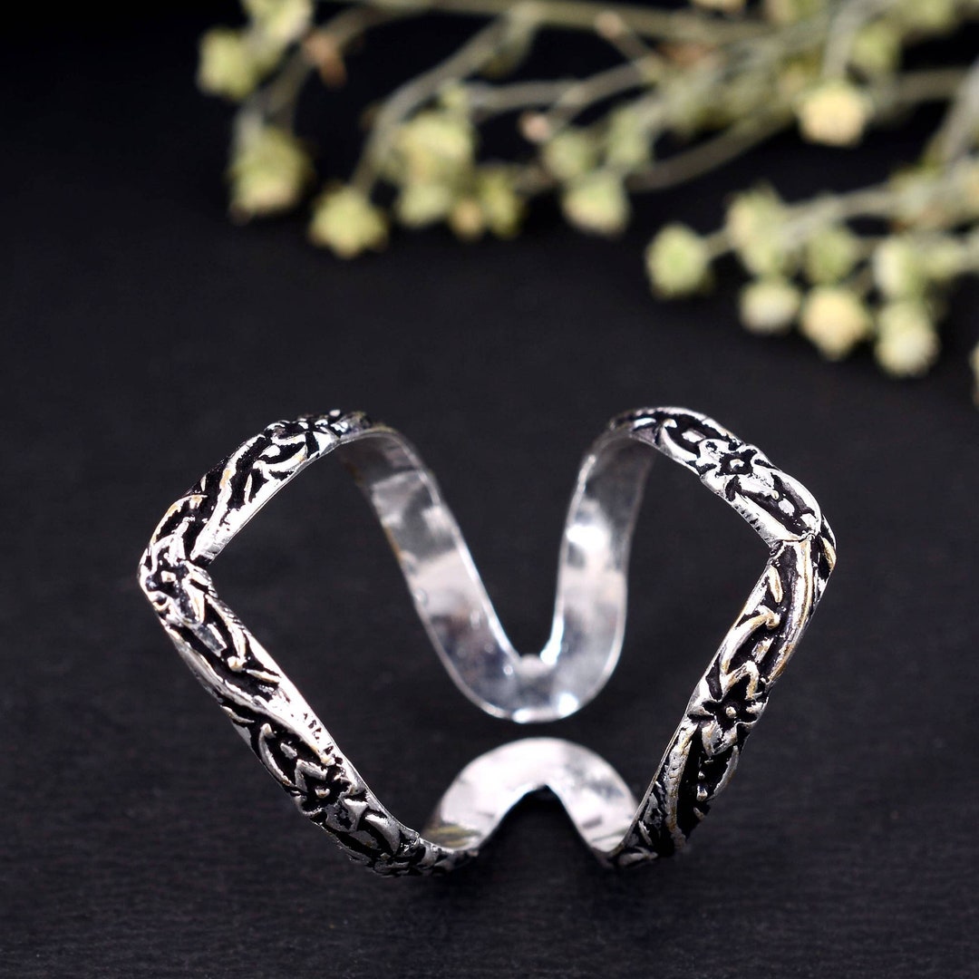 Chevron Splint Knuckle Ring, Silver Arthritis Ring, Finger Ring ...