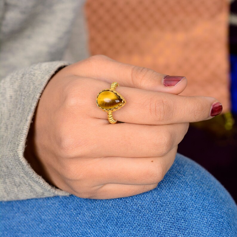 quality Tiger eye ring*gemstone ring*sterling silver ring*silver gemstone ring*handmade ring*natural Tiger eye ring Ramjewel A