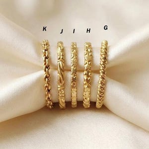 Pattern Ring 14k Stack Ring Stacking Ring Set of 6 Gold and Silver Stacking Rings // Sterling Silver and 14K Gold Filled Stackable Rings