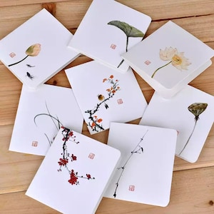 5 stks/pak Creatieve Klassieke Chinese Wenskaart Wit Bericht Diy Vouwen Verjaardag Kerst Nieuwjaarsdag Zegenkaart: