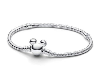 Pandora Moment Disney Mickey Mouse-sluiting Moments Snake Chain-armband Cadeau voor haar
