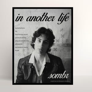 Sombr – Póster "En otra vida" – Arte mural de música indie, impresión estética de banda, decoración para fans