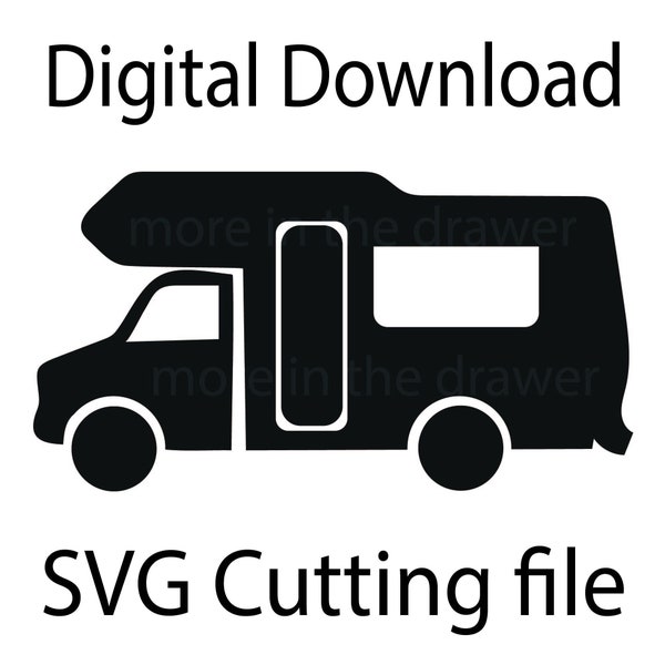 Motorhome SVG cutting file, Clip art Camper van