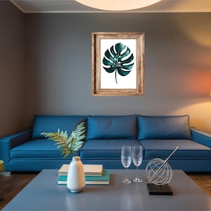 Monstera Blatt Aquarell Druck: Tropisches Pflanzenbild (Digitaler Download)