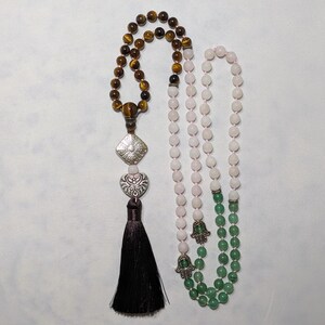 Taurus Zodiac Mala | 108 Mala Beads | Zodiac Mala | Astrology Mala | Green Aventurine Tiger Eye Rose Quartz Mala | Meditation | Yoga Beads