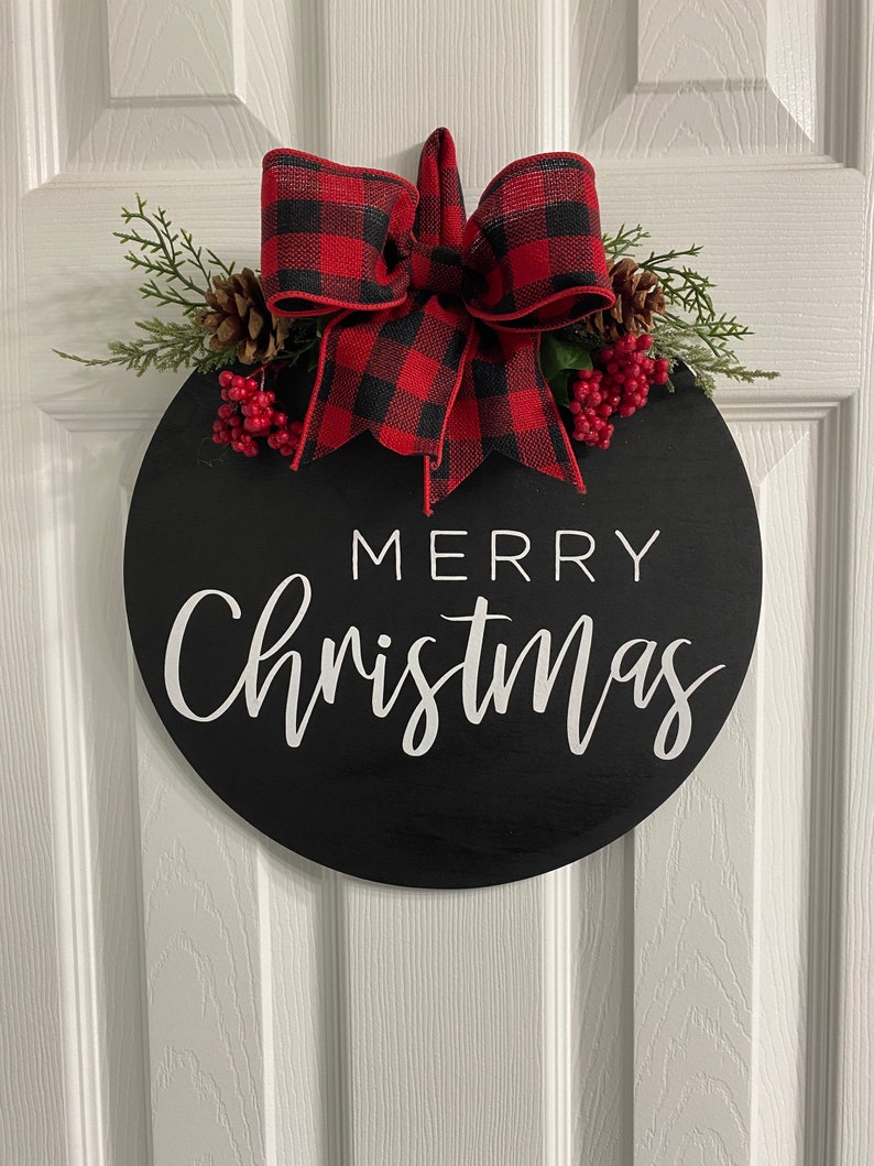 Merry Christmas Welcome Sign Christmas Door Hanger Christmas - Etsy