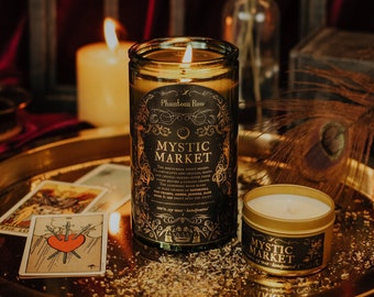 Mystic Market – Soy Candle / Vintage Decor / Victorian Gothic / Dark Academia / Literary Candle / Fantasy & Macabre / Witchy / Halloween