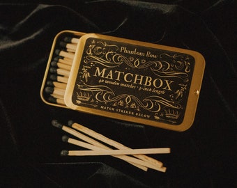 Die Streichholzschachtel | Golddose im Vintage-Stil mit 40 + 3-Zoll-Streichhölzern | Kerzenzubehör | Kerze geschenk