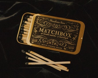 The Matchbox | Vintage-style gold tin with 40+ 3-inch matches | Candle accessories | Candle gift