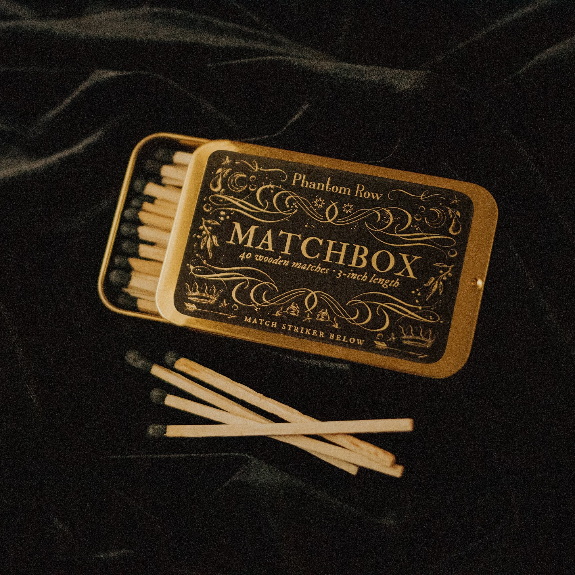 la boîte d'allumettes | boîte en or de style vintage avec plus 40 allumettes 3 pouces accessoires pour bougies cadeau bougie