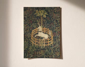 The Unicorn Rests / Medieval Fantasy Art Print