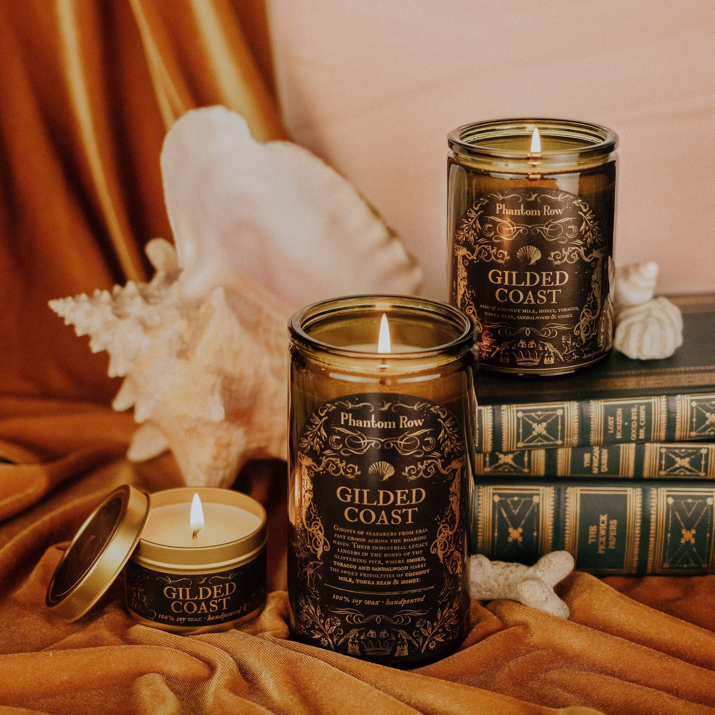 Gilded Coast Soy Candle: Sweet gourmand, earthy and woody