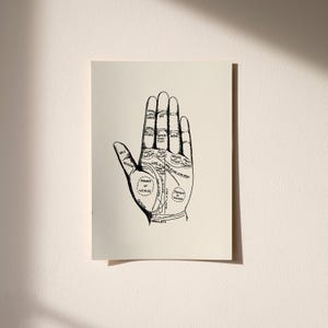 Stampa artistica vintage di chiromanzia