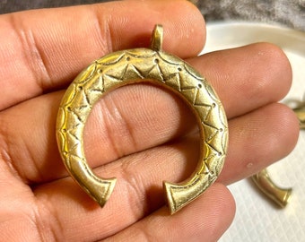 2pc> 42 mm crescent moon pendant\ brass beads \ charms for macrame \ beads for jewelry making \  boho charms