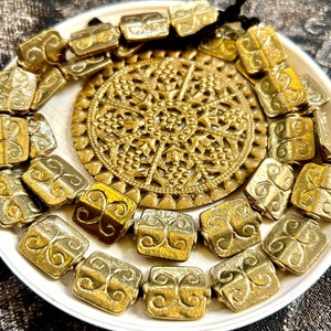 30pc&lt; 15mm handmade brass  bead  spacer , antique beads , African brass  bead,  tribal , Brass Ring Beads, metal spacer bead , ethnic beads