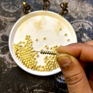 300pc Tiny Brass Round Spacer Beads: Macrame Jewelry Making
