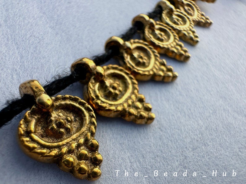 24 pc Polished Brass Charms: 17mm Boho Jewelry Beads image 3