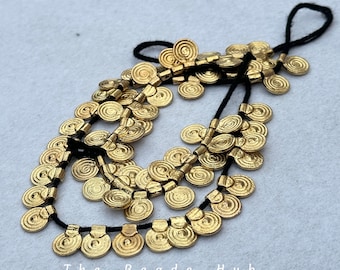 26pc Spiral Brass Charms: Boho Jewelry Making Beads (12mm)