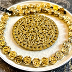 40pc Tiny Brass Spiral Beads: Ethnic Tribal Charms (8mm)