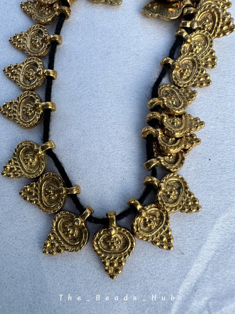 24 pc Polished Brass Charms: 17mm Boho Jewelry Beads image 1