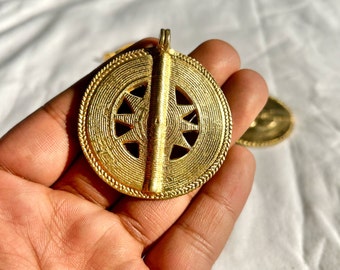 2 inch brass  African Baule pendants\ 4 different types design\ hand cast \ unique finding \ detailed double sided\ brass beads