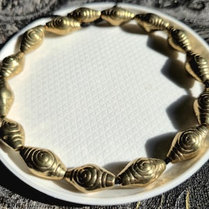 Spiral Brass Bicone Beads: Ethnic Boho Spacers (30 Piece, 19mm, 2mm Hole)