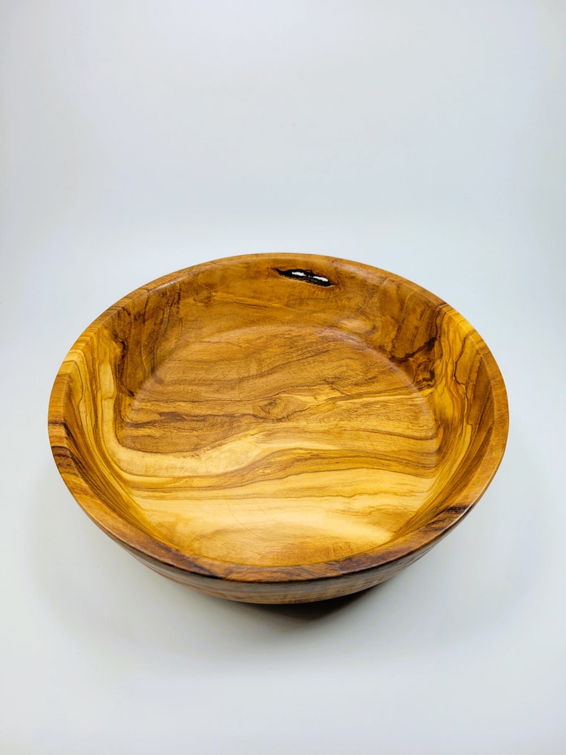 Large Wood Bowl, Olive wood plate, food tableware, wooden plate, Olive wood bowl, camping bowl, gift for mom, mothers day gift image 8