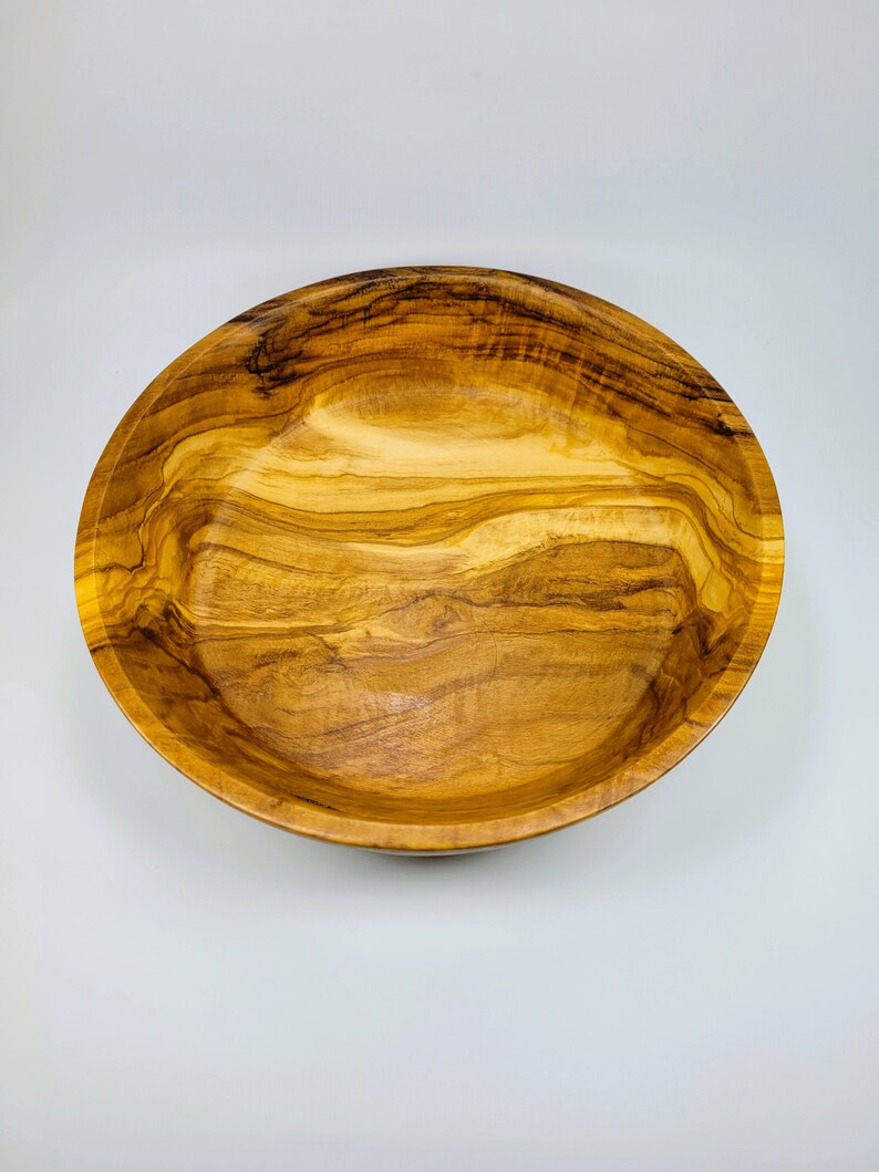 Large Wood Bowl, Olive wood plate, food tableware, wooden plate, Olive wood bowl, camping bowl, gift for mom, mothers day gift image 7