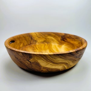 Large Wood Bowl, Olive wood plate, food tableware, wooden plate, Olive wood bowl, camping bowl, gift for mom, mothers day gift image 1