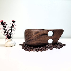 Kuksa, Coffee mug, Tea Cup, Coffee Cup, Camping Mug, Bushcraft, Walnut Kuksa, gift for mom, gift for dad, gift for him, Valentines gift