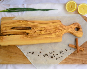Stevige olijf snijplank; Gemaakt van één massief stuk olijfhout, cadeau voor moeder, woondecoratie