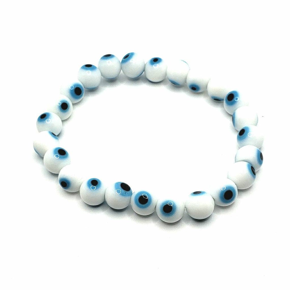 White Evil Eye Bracelet Etsy