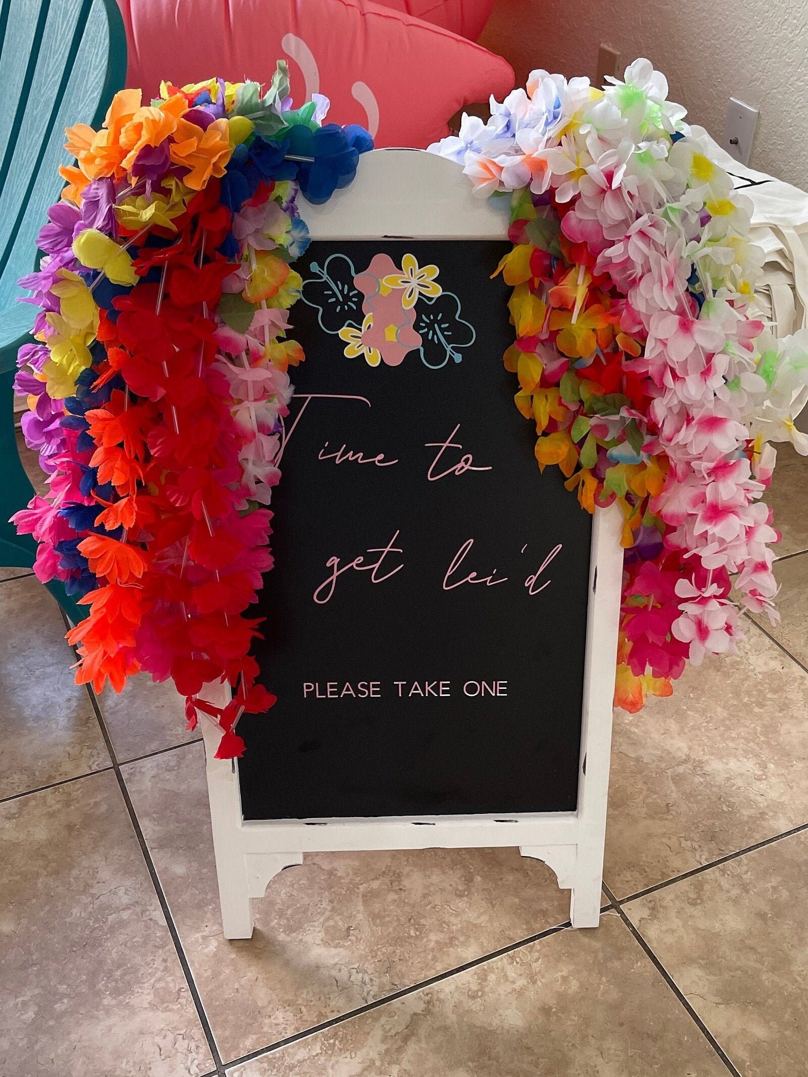 Time to Get Leid Luau Party Sign Etsy