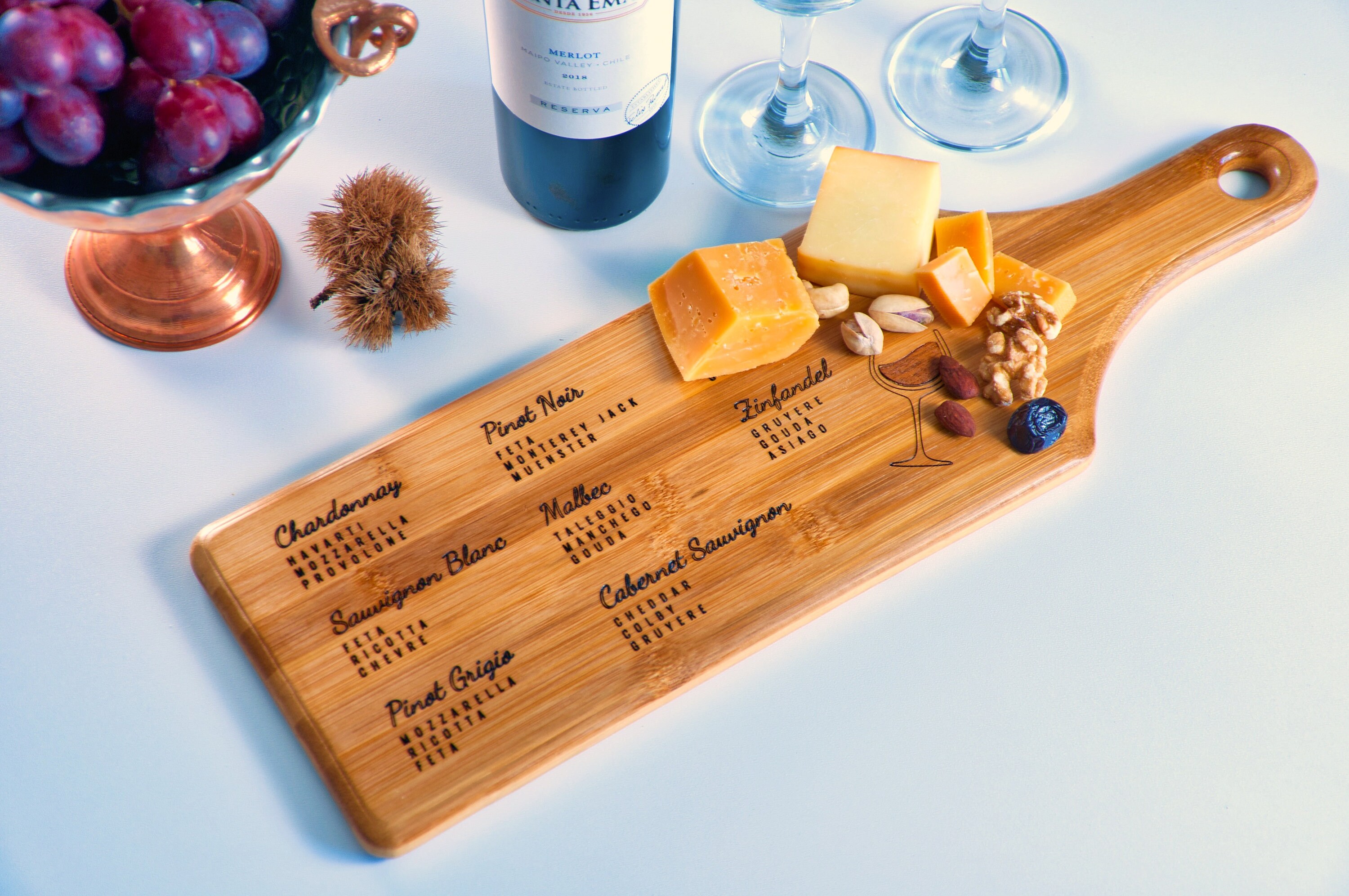 Personalized WineCheese Pairing Charcuterie Board Engagement Etsy