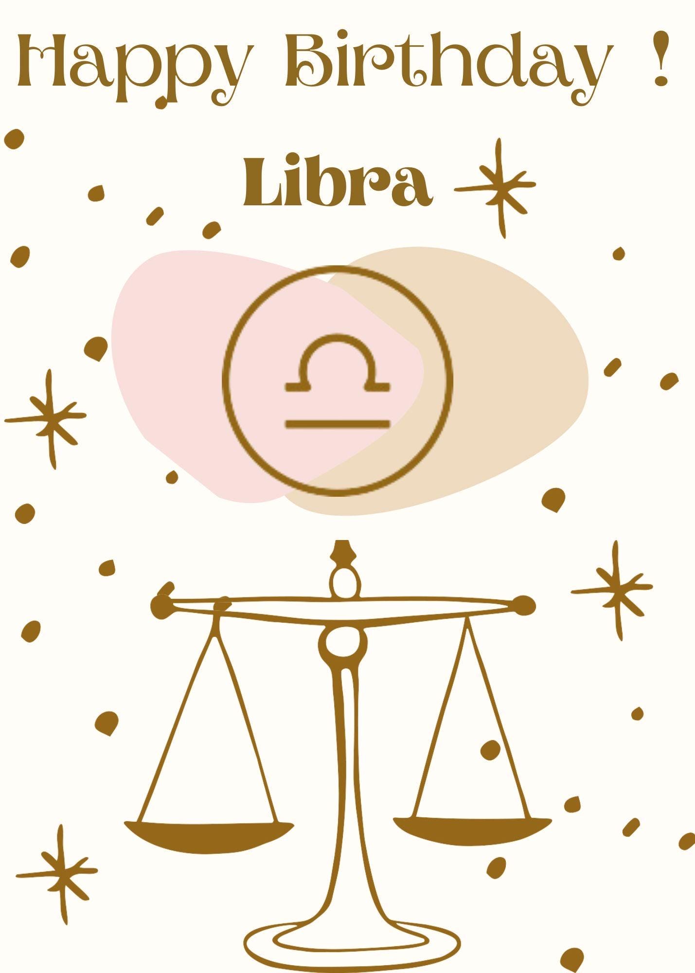 Libra Birthday Printable birthday Gift for Libra celestial Birthday