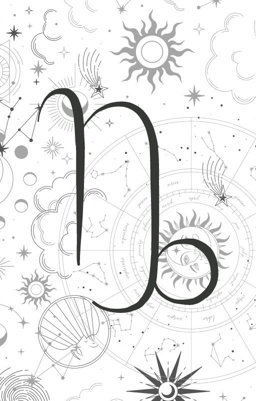 Capricorn coloring page | Etsy