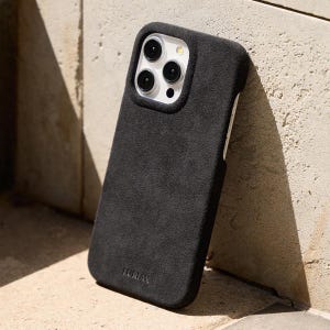 The Sport iPhone Case - Charcoal Black by Luriax | Alcantara Suede Phone Cover MagSafe Compatible - iPhone 14 15 and 16 Pro Series