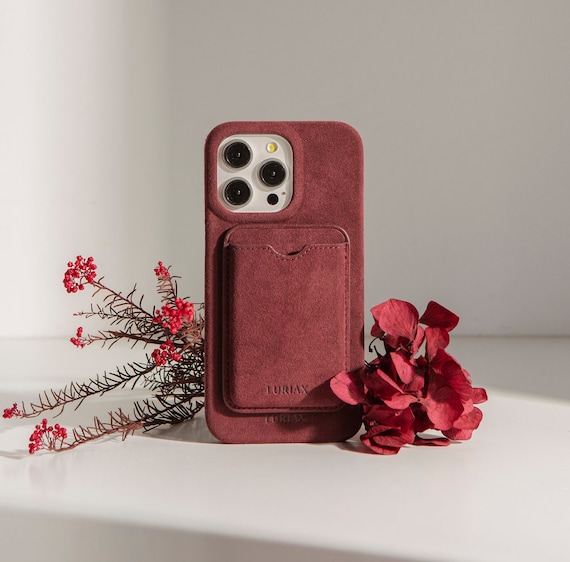 The Magsafe Cardholder Burgundy Luriax Alcantara Suede Magsafe