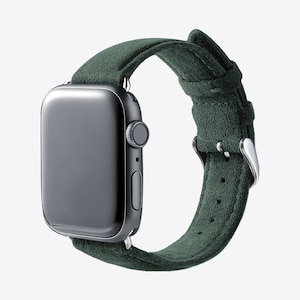 Handcrafted Midnight Green Alcantara Suede Apple Watch Band