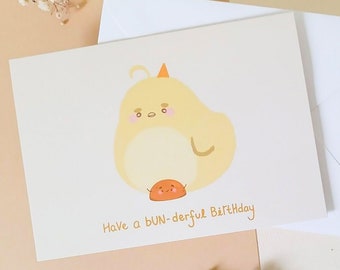 Have a Bun-derful Birthday // Minimalistic Card // Bread Lover Card