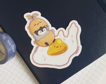 Eggcellent Penguin Sticker // Positive Vibes Stickers // Energetic Sticker // Happy Sticker // Cute Encouragement Sticker