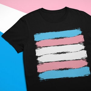 Transgender Pride Shirt / Trans Pride Flag Tee / Transgender Brush Strokes Tshirt / Mtf Ftm Equality Shirt / Equal Rights Tee / Unisex