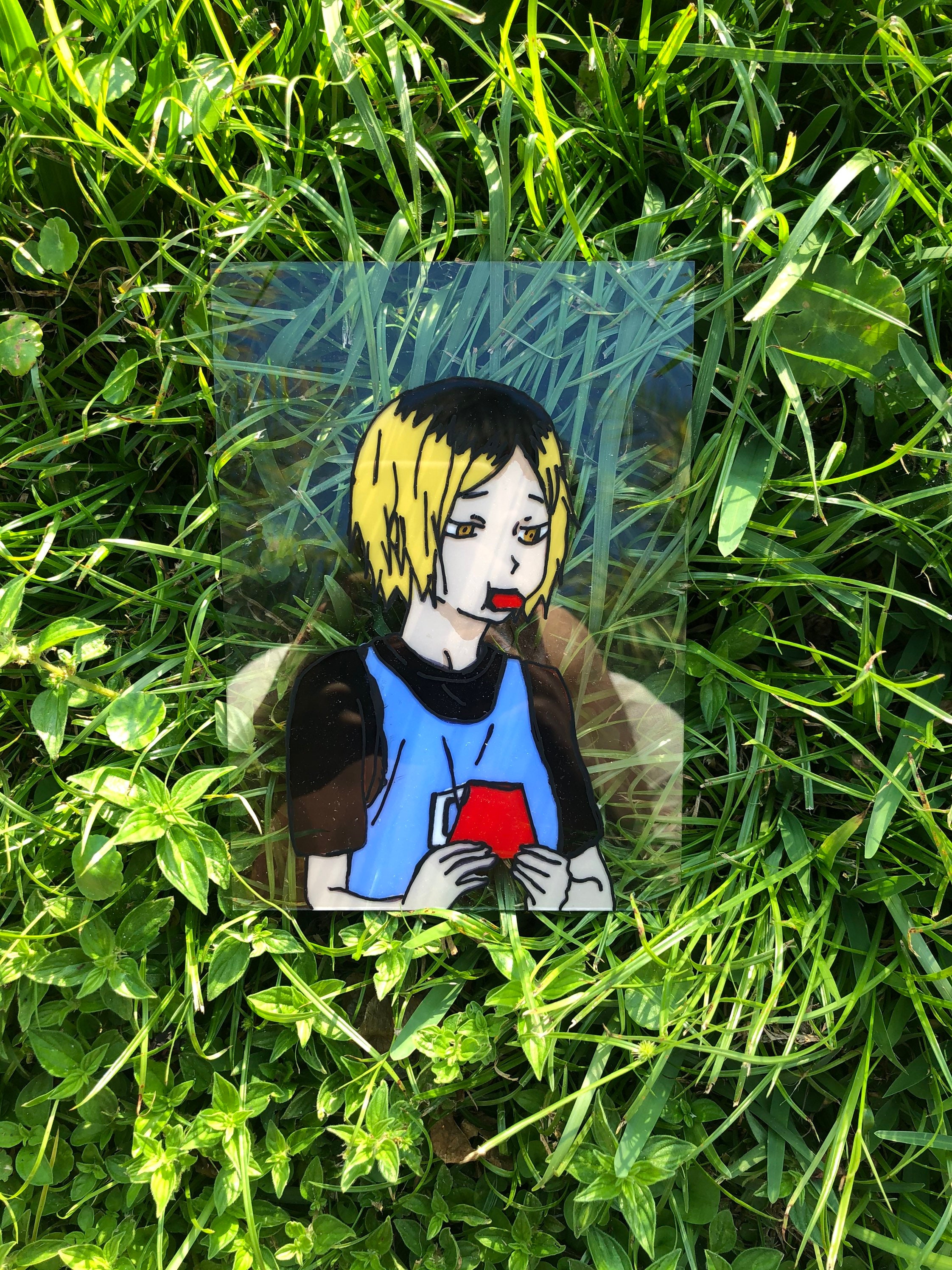 Kenma Haikyuu anime glass painting Etsy