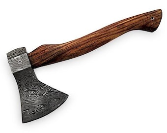 Custom Handmade Damascus Steel Tomahawk Axe With Leather Sheath