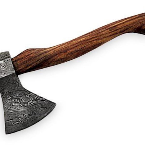 Custom Handmade Damascus Steel Tomahawk Axe With Leather Sheath