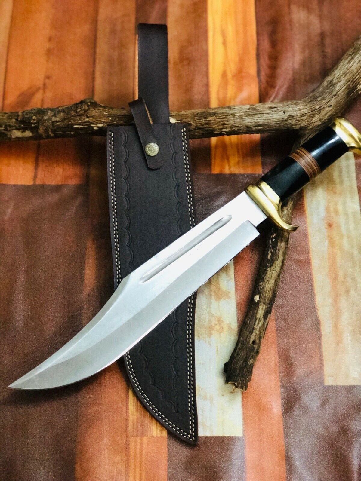 D2 steel handmade,Crocodile Bowie knife,Bowie knife,Dundee bowie,Linder
