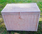 Wooden box with Lid Wooden box and Rattan Cane Wooden Keepsake Vintage Wicker Suitcase with Lid Rattan Storage Box with Lid