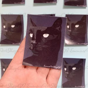 Black Cat Sticker, Crazy Cat Lady, Spooky, Halloween Gift, Gift for Her, Gift for Him, Gift for Kids, Gift for Cat Lovers, Cat Art, Laptop