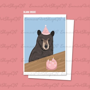 Bär Geburtstagskarte, Grußkarte, Karte für Tierliebhaber, Karte für Sie, Karte für Ihn, Karte für Kinder, Lustige Karte, Grizzlybär